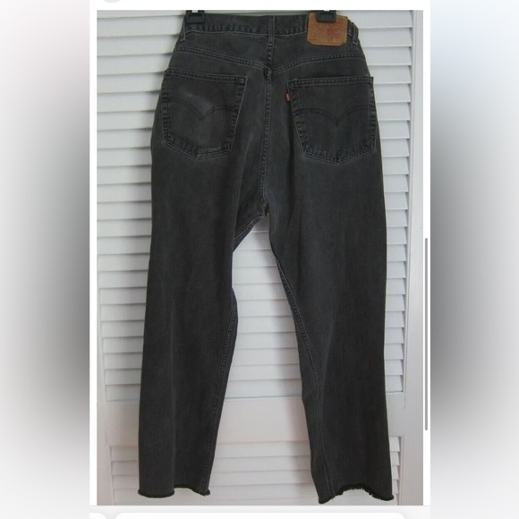 NEW Urban Outfitters Remade Levi’s Crossover Button Jeans Black Vintage sz 32 - Picture 3 of 5
